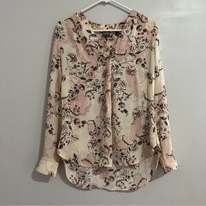 Floral Cream Blouse Soho NY&C medium floral women’s top